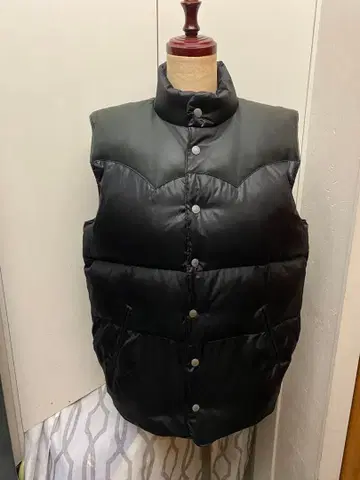 바이커 Acoustic 아코스틱 산양 가죽 나일론 다운 베스트