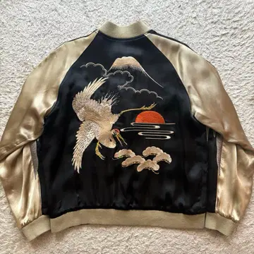 리버서블 화려악단 스카잔   자수 리브 니트 집업