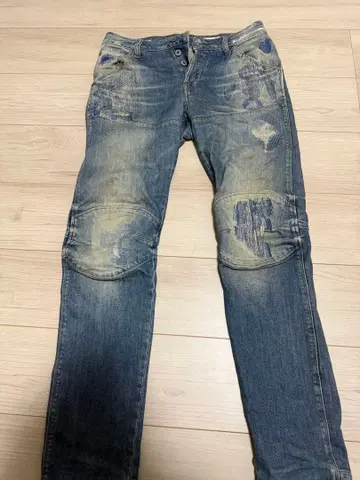 지스타로우 데미지 가공 슬림핏 데님