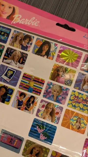 바비 Barbie 반짝이 씰 스티커 모음 판매 나눔 레트로
