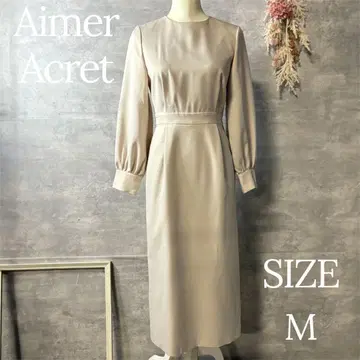 Aimer Acret 허리 턱 포멀 원피스 베이지 M 사이즈