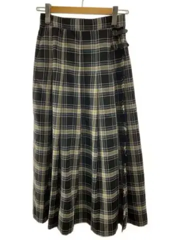 nico and - 트윌 퀼트 체크 스커트 블랙 M 사이즈