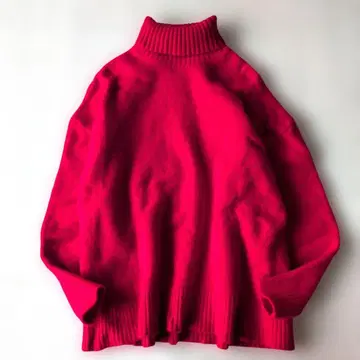 뷰티 앤 유스 울 캐시미어 오버 터틀넥 니트 풀오버