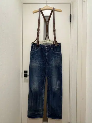 stevenson overall 서스펜더 청바지