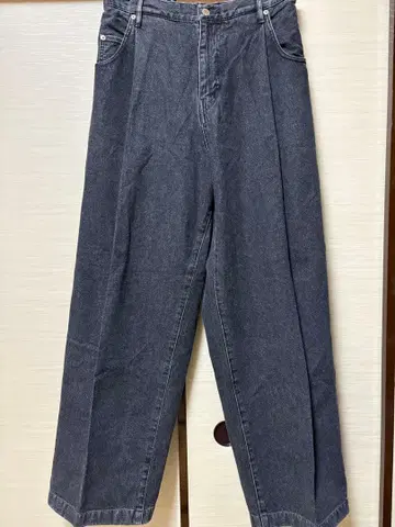 ( 새상품 ) neonsign 와이드 데님 슬랙스 블랙 48