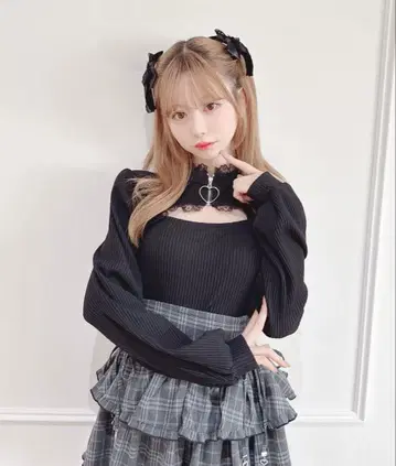 MARS 하트 ZIP 골지 상의