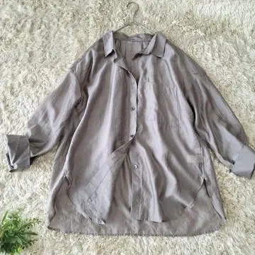 그린 라벨 릴랙싱 시어 오버 셔츠 내추럴 모카 긴팔 워셔블