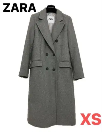 ZARA 그레이 더블 브레스트 체스터 코트