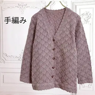 손뜨개 가디건 시스루 니트 겉옷 [ F ] 핑크 계열 더스티 컬러 고급