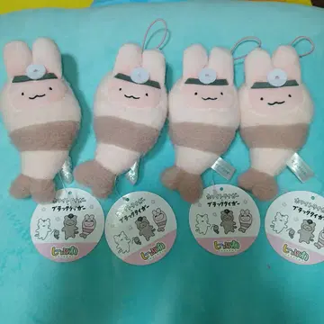 블랙 타이거와 화이트 타이거 시이푸와 토끼 선생님 봉제 인형 4체 세트