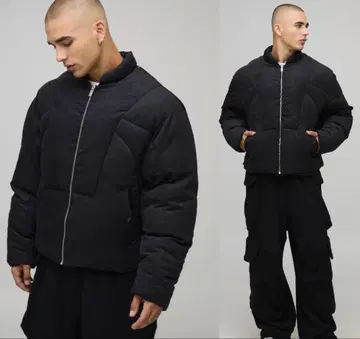 [ 미사용 새상품 ] 블랙 퀼팅 숏 자켓 M