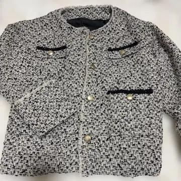 Jena 노카라 자켓 화이트/블랙