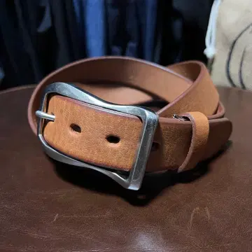 네고 불가 도치기 가죽 개리슨 버클 가죽 벨트 35mm 카멜