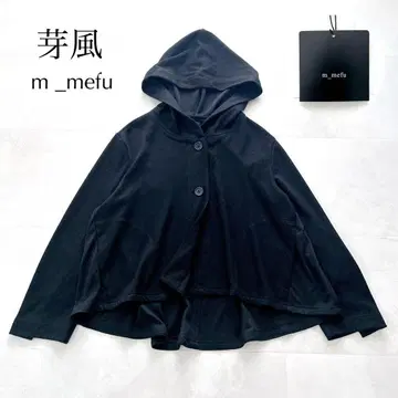 택 포함 새상품  m_mefu 후드 부착 이소재 자켓 루즈핏 판초풍