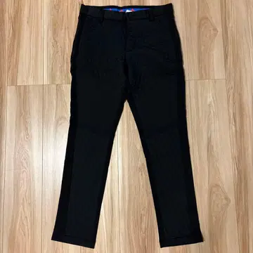 블랙 퀼팅 팬츠 슬림 핏