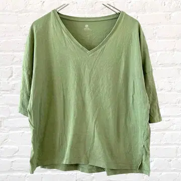 어스 뮤직 앤 이콜로지 earth T셔츠 V넥 면100