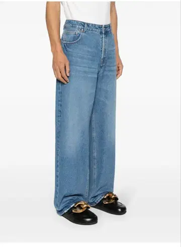 JACQUEMUS 와이드 데님 스트레이트 데님 블루