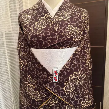 세탁 가능한 코몬, 짙은 갈색 꽃무늬 M 사이즈