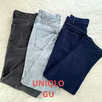 유니클로 GU 와이드 핏 청바지 배기 j 청바지 3종 세트 28