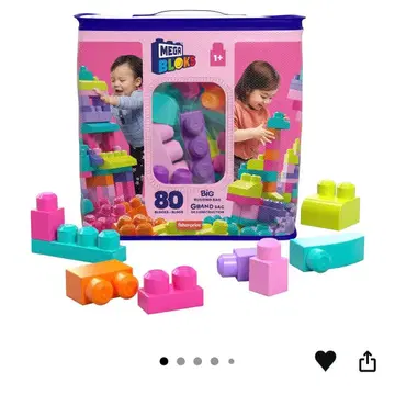 [컨디션 최상] 마텔 메가블록 80개 핑크 1세~