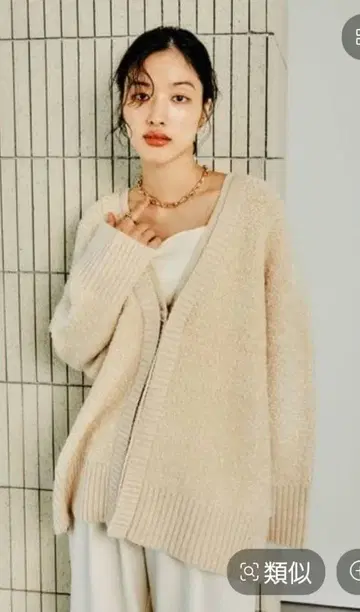 5게이지 튜닉 가디건 원피스 아이보리