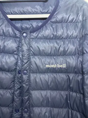 mont-bell 네이비 다운 자켓 노카라