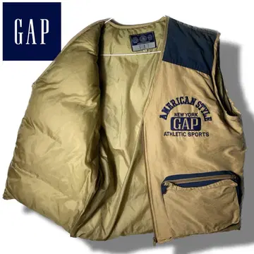 초레어 90S GAP 올드 갭 자수 로고 나일론 다운 베스트 L