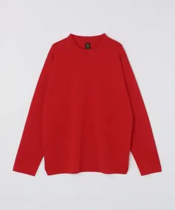 빨간색 크루넥 긴팔 티셔츠 니트