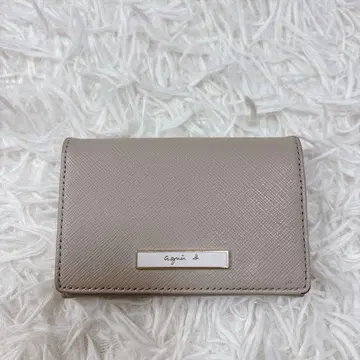 [ 새상품급 ] Agnes b. 베이지 명함지갑 카드 케이스