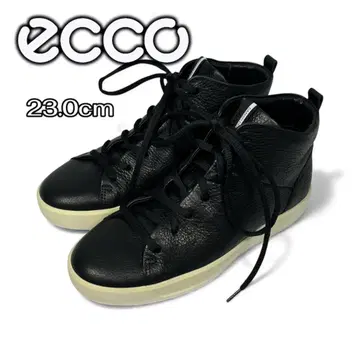 [ 새상품급 ] ecco 에코 가죽 하이컷 스니커즈 주름 가죽 블랙