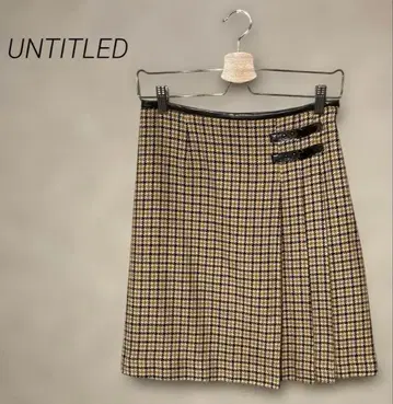 새상품급 UNTITLED 언타이틀 플리츠 스커트 하운드투스 체크