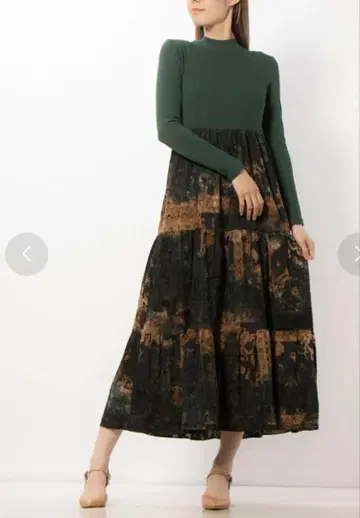 Desigual 콤비네이션 미디 원피스 그린