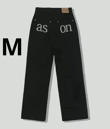 as'on 블랙 데님 팬츠 as on M 사이즈