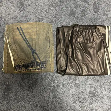 시착만 한 상품 2장 세트 ADRAR 라인 트랙 와이드 슬랙스 M