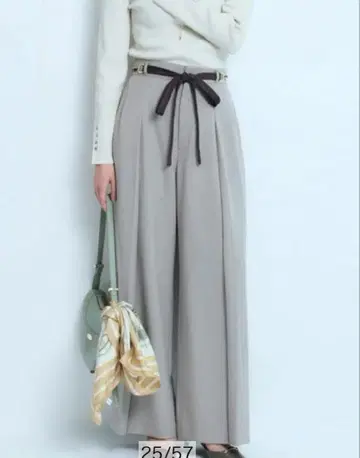 저스길리티 스웨이드 체인 벨트 플레어 팬츠 브라운 M