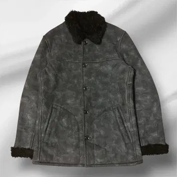 TETE HOMME 블랙 스웨이드 느낌 보아 자켓 아메카지 모드