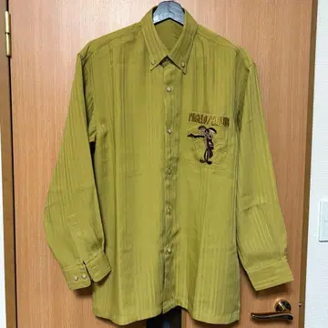파제로 PAGELO 빈티지 긴팔 셔츠 [ M ] 올리브 그린