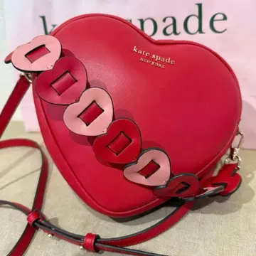 케이트 스페이드 하트형 숄더백 레드