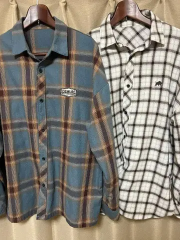 coca 남성용 체크 셔츠 2장 세트 사이즈 M 코카