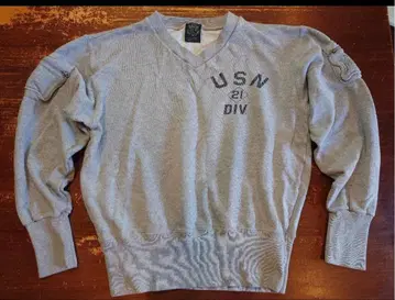 USN 21 DIV V넥 맨투맨 그레이