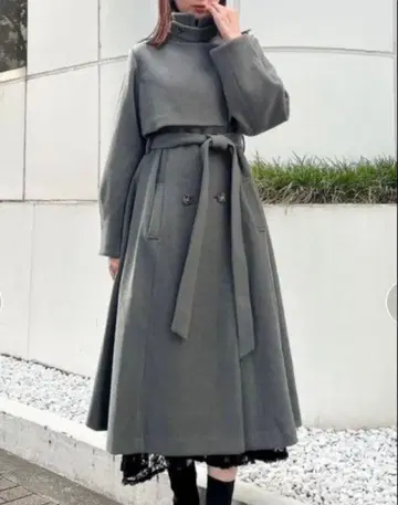 dazzlin 2WAY 컬러 레이디 코트 차콜 그레이 S 코트