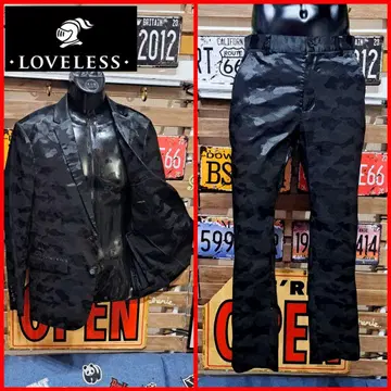 LOVELESS 라브레스 카모플라주 셋업 캐주얼 수트 L 블랙
