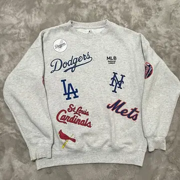 MLB 팀 로고 맨투맨 그레이