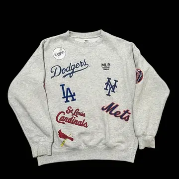 MLB 팀 로고 맨투맨 그레이