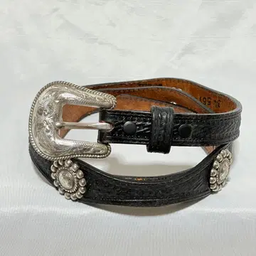 새상품급 토니 라마 웨스턴 벨트 플라워 실버