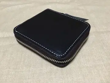 무료배송! 소가죽 라운드 지퍼 지갑 스퀘어 블랙