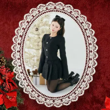 다리치 Darich 박스 플리츠 트위드 미니 원피스