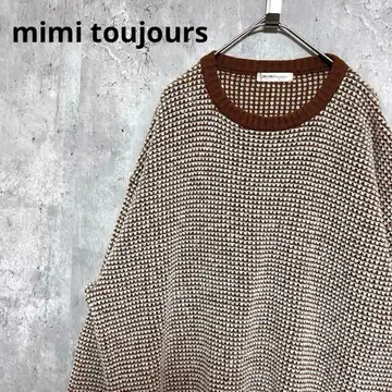 mimi toujours 와플 루즈핏 울 혼방 니트 페미닌 캐주얼