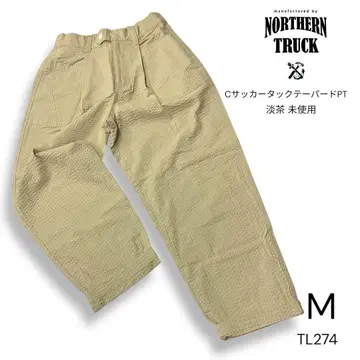 TL274 미사용 노던 트랙 축구 턱 테이퍼드 팬츠 M 연한 브라운