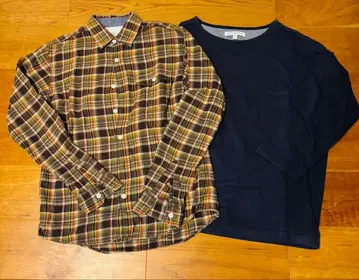 URABAN RESEARCH 체크 셔츠 & 7부 소매 티셔츠 세트